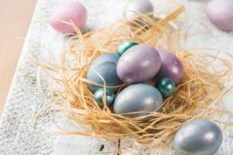 Easter table with Easter eggs