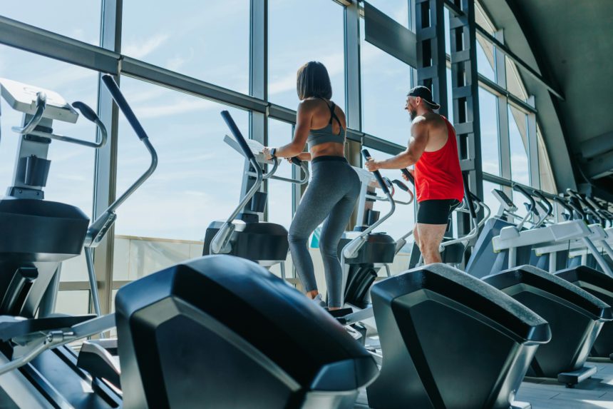 Strength Training Two Individuals in a Gym Workout